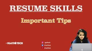 Resume Skills | Important Tips for Preparing an Attractive Resume | Resume Writing