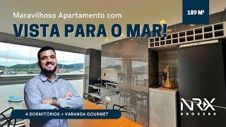 Maravilhoso Apartamento com Vista Frontal do Mar + Varanda Gourmet + 4 Dormitórios na Ponta da Praia