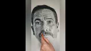 "Creating a Hyper-Realistic Self-Portrait in Charcoal | Step-by-Step Art Process"