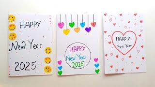 3  White Paper  New Year Card Making / last minute new year card / diy happy new year card 2025