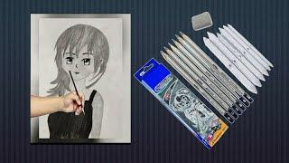 Manga girl painting