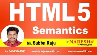 Semantics in HTML5 | Web Technologies Tutorial | Mr. Subba Raju