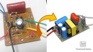 #how to make led bulb driver use in old torch circuit#Torch circuit to led bulb driver#