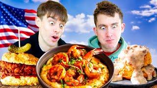 Two Brits try Shrimp and Grits for the first time!