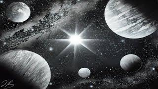 Black and White Galaxy SPRAY PAINT ART