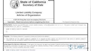 Articles of Organization CA LLC 1