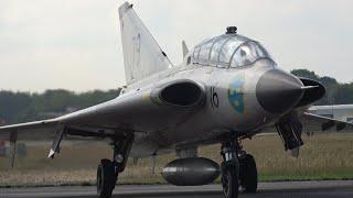 4Kᵁᴴᴰ Saab Sk 35C Draken Takeoff Departure @ Volkel Air Base Netherlands