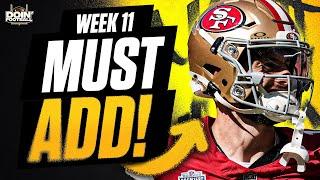 Week 11 MUST ADD Waiver Wire Targets!! | Fantasy Football Advice