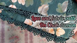 chalk Daman per palta or lace lagany ka tarika ||how to attach lace and fabric Patti on Chak daman