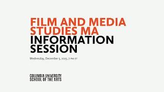 Film and Media Studies MA Program Information Session 2023