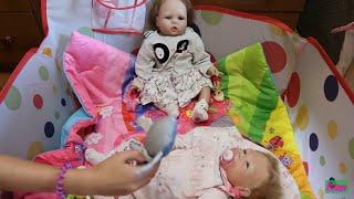 VLOG С реборном. Утро с Лолой и Лили.  Kira Pretend Play with Baby Doll