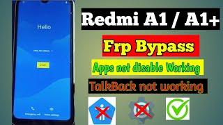 Redmi A1, A1+ Frp Bypass Without PC | Apps Not Opening Solution - Google Play Service Disable Fail..