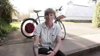 Lizzie, a Copenhagen Wheel owner in the Bay area