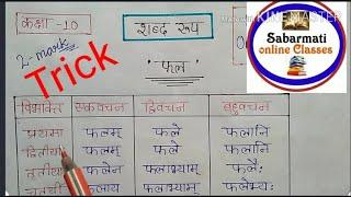 (फल ,मधु) शब्द रूप Short trick#शब्द रूप याद करने की short trick