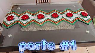 "Teje Camino de Mesa Navideño MÁS HERMOSO  Nochebuena  Crochet  ¡Impresiona esta Navidad!" parte 1