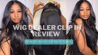 Wig Dealer Seamless Clip Ins Tutorial | Using Water Color Method | so flat like tape ins 