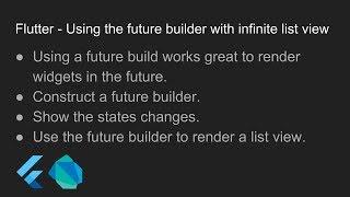 Flutter - Using a future builder with infinite list view