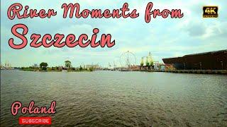 Szczecin  Poland - 4K ambient view - West Oder River ( loop )