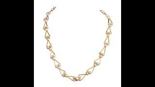 Pearl Magic: Unveiling the Gold-Plated Pipe Necklace | A Surat Diamond Gem (SN1066 SDJ)