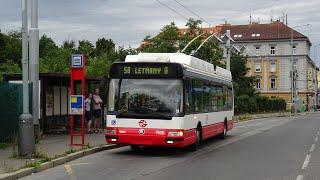 Linka 58 s trolejbusem Škoda 24Tr ev. č. 9508