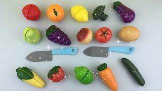 Learn Names of Fruits and Vegetables Toy Velcro Cutting - YL Toys Collection