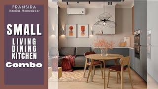 SMALL LIVING ROOM DINING ROOM KITCHEN COMBO - Small Apartment Decorating Ideas #smalllivingroom