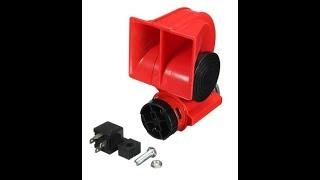 DC 12V Red Twin Tone Air Blast Electric Horn Loudspeaker Steam With Relay For Motor Bike