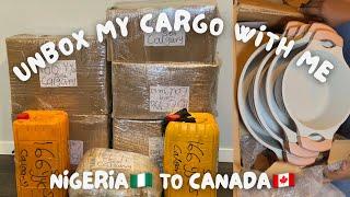 LIVING IN CANADA: UNBOX MY SEA CARGO WITH ME | THINGS WE SHIPPED FROM NIGERIA TO CANADA 