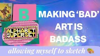 embracing growth mindset   sketching as a beginner ️ alphabet superset B week make imperfect art