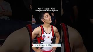 He reacted to this like a champion #gymnastics #sports #vault #tie #worldchampionships #stick