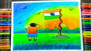 Independence Day/Republic Day Drawing | How to make Republic day/Independence Day Poster Drawing.