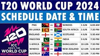 T20 World Cup 2024 Schedule | ICC T20 World Cup 2024 Schedule | 2024 T20 World Cup Schedule