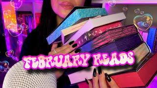 ASMR 10 Books I read in FEBRUARY Tingly book tapping, tracing & gripping