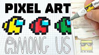 AMONG US • ДЕТИ и ПИТОМЦЫ PIXEL ART - РИСУНКИ ПО КЛЕТОЧКАМ DRAW