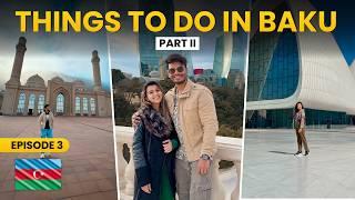 Things To Do In Baku Part 2 - Heydar Aliyev Centre, Flame Tower, Food and More | Azerbaijan Vlog