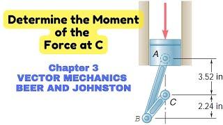 Determine the Moment of the force about C (Chapter 3) Engineers Academy