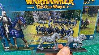 Old World Empire Knights unboxing, a look at the sprues and a size comparison with Pistolier horses.