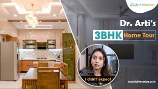 Dr.Arti Sharma's 3BHK Luxe Home Interior Tour  | Most Trending Design | Livin Interiors | Bangalore.