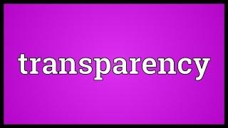 Transparency Meaning