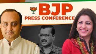 BJP PC LIVE | BJP leader Sudhanshu Trivedi, Shazia Ilmi Press Briefing |Congress | Delhi | Kejriwal