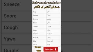 Learn 10 Common Body Sounds in English with Urdu Translations#vocabulary#english#learn#sound#name