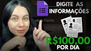 TRABALHO HOME OFFICE: R$100,00 POR DIA DIGITANDO CURRÍCULO