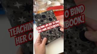 Binding a sketchbook from scratch! #diybook #diyprojects #sketchbook #bookbinding #kidcraft #diy