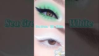 Sea green vs white choose your fav makeup/nails/etc#girlsfashion#fashionaccessories#shorts#viral