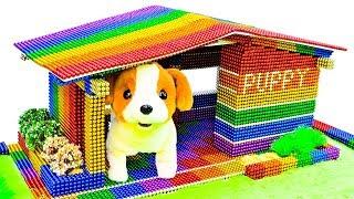 DIY - Build Amazing Puppy Dog Mud House With Magnetic Balls (Satisfying) - Magnet Balls