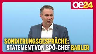 Sondierungsgespräche: Statement von SPÖ-Chef Babler