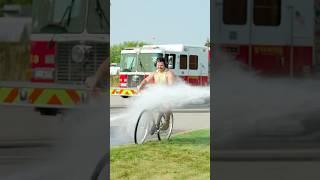 Brave man Vs. a firehose