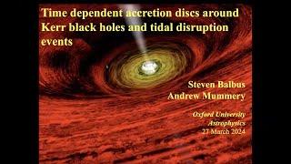 Accretion discs around Kerr black holes and tidal disruption events – Prof Steven Balbus