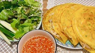 Công thức pha bột bánh xèo giòn ruộm để được giòn lâu サクット美味しいバンセオの作り方