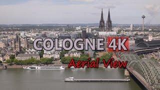 Ultra HD 4K Cologne Travel Germany Tourism Aerial View Tourist Sightseeings UHD Video Stock Footage